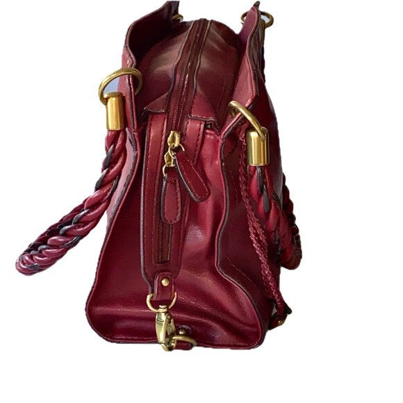 RELIC by Fossil Red Burgundy Leather Shoulder/Handbag Zipper Pockets NWT - Picture 3 of 14